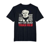 Camiseta Trump Re-Election 2020 Better Dead Than Red Patriot Camiseta, Hombre Tallas Grandes, Negro, 4X Alto