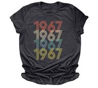 Camiseta túnica casual con cuello redondo con letras camiseta mujer manga corta blusa mujer camisa química, gris oscuro, 3XL