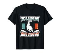 Camiseta Turn and Burn Barrel Racing Cowgirl Rodeo Camiseta
