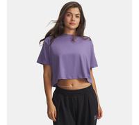 Camiseta Under Armour Rival Boxy para mujer Morado Luxe / Blanco S