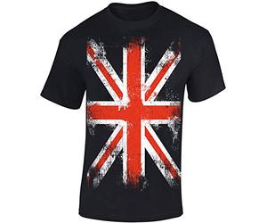 Camiseta: Union Jack - Bandera del Reino Unido T-Shirt - Regalo Hombre-s y Mujer-es - UK Inglaterra England GB Gran Bretaña Britain - Bike-r Chopper Motero Rock Punk Queen Fútbol Flag (M)