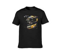 Camiseta unisex con diseño de Ayrton Senna, camiseta gráfica de tributo, camiseta de manga corta, negra, Negro, L