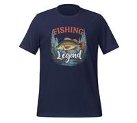 Camiseta unisex con diseño de leyenda de pesca para amantes de los pescadores, azul marino, 3XL