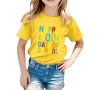 Camiseta unisex con estampado gráfico de letras, manga corta, perfecta para el comienzo escolar, cómoda camiseta de ocio para combinar de forma versátil para el día a día, deportes, actividades al