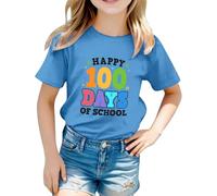 Camiseta unisex con estampado gráfico de letras, manga corta, perfecta para el comienzo escolar, cómoda camiseta de ocio para combinar de forma versátil para el día a día, deportes, actividades al