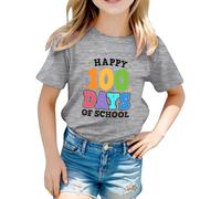 Camiseta unisex con estampado gráfico de letras, manga corta, perfecta para el comienzo escolar, cómoda camiseta de ocio para combinar de forma versátil para el día a día, deportes, actividades al