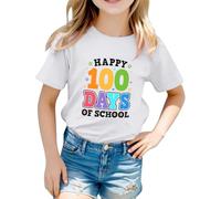 Camiseta unisex con estampado gráfico de letras, manga corta, perfecta para el comienzo escolar, cómoda camiseta de ocio para combinar de forma versátil para el día a día, deportes, actividades al
