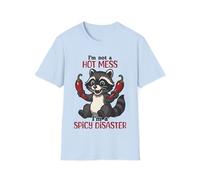 Camiseta unisex con texto en inglés "I'm Not A Hot Mess I'm A Spicy Disaster", Azul claro, XXL