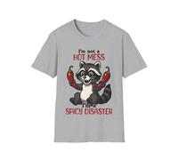 Camiseta unisex con texto en inglés "I'm Not A Hot Mess I'm A Spicy Disaster", Gris (Sport Grey), S