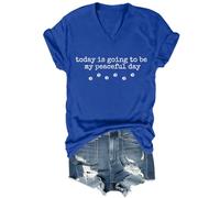 Camiseta unisex con texto en inglés «Today is Going to Be My Peaceful Day» («Today is Going to Be My Peaceful Day»), Azul Zafiro, XL