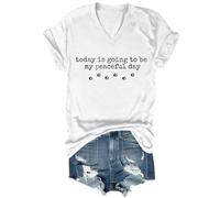 Camiseta unisex con texto en inglés «Today is Going to Be My Peaceful Day» («Today is Going to Be My Peaceful Day»), blanco, XXL
