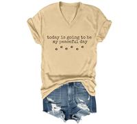 Camiseta unisex con texto en inglés «Today is Going to Be My Peaceful Day» («Today is Going to Be My Peaceful Day»), caqui, S