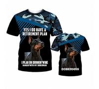 Camiseta Unisex de Harajuku con diseño de Ridgeback de Rodesia Impreso en 3D en Azul Marino con Estampado de Camuflaje y Manga Corta con la Frase Plan de jubilación