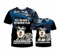 Camiseta Unisex de Harajuku con diseño de Ridgeback de Rodesia Impreso en 3D en Azul Marino con Estampado de Camuflaje y Manga Corta con la Frase Plan de jubilación