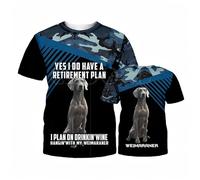 Camiseta Unisex de Harajuku con diseño de Ridgeback de Rodesia Impreso en 3D en Azul Marino con Estampado de Camuflaje y Manga Corta con la Frase Plan de jubilación