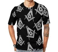 Camiseta unisex de manga corta con diseño de signo de masonería, Multicolor, M