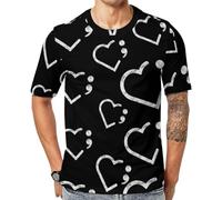 Camiseta unisex de manga corta con estampado de prevención del suicidio, punto y coma, Multicolor, L