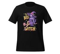 Camiseta unisex divertida de Halloween con texto en inglés "I'm The Boss Witch", Negro, 4XL