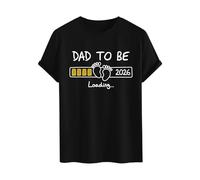 Camiseta Unisex Estampado Letras Anuncio Paternidad Próximo Año Cuello Redondo Corte Holgado Informal para Diario Ocio Y Tiempo Libre Verano Prenda Moderna Divertida Y Cómoda