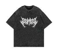 Camiseta Unisex Impreso Digital 3D Casual Suelto Manga Corta Cuello Redondo Color Alto, A-le negro, M