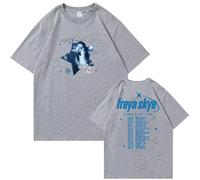 Camiseta Unisex Informal De Cuello Redondo Y Manga Corta Freya Fan Camiseta De Manga Corta para Hombre Y Mujer Freya Skye Tour 2026 Festival Tallas XS-3XL-Grey||x_s