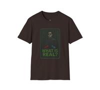 Camiseta unisex inspirada en Matrix Softstyle, ropa casual, regalo para los amantes del cine, ropa de calle, camiseta What is Real Statement, marrón chocolate, S