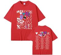 Camiseta Unisex Olivia Rodrigo Guts Camiseta De Concierto Camiseta Retro De Calle De Gran Tamaño Moda De Verano para Hombres Y Mujeres Y Camiseta Informal De Algodón con Cuello Redondo-Black||XS