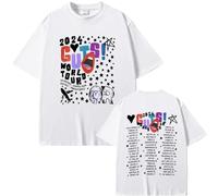 Camiseta Unisex Olivia Rodrigo Guts Camiseta De Concierto Camiseta Retro De Calle De Gran Tamaño Moda De Verano para Hombres Y Mujeres Y Camiseta Informal De Algodón con Cuello Redondo-Black||XS