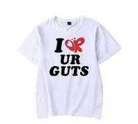 Camiseta Unisex Olivia Rodrigo Guts Camiseta para Hombre Y Mujer Álbum Camisa De Manga Corta Camiseta De Calle Hip-Hop Camiseta De Pareja De Verano XS-3XL-Black||XS