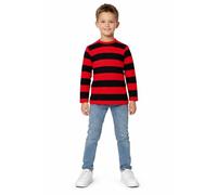Camiseta unisex para adultos, cuello redondo, color rojo y negro, a rayas, para fiestas de moda, camiseta, Kids Red Black Stripe, 9-10 Años