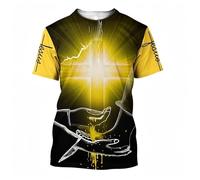 Camiseta Unisex para Hombre Estilo Streetwear con diseño de Jesús en 3D Estilo Harajuku Manga Corta Informal