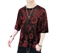 Camiseta Urbana Hueca para Hombre, Manga Corta actuación Escenario Red01 Grande