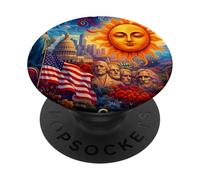 Camiseta USA Eclips Historia Americana Amantes patrióticos América PopSockets PopGrip Adhesivo