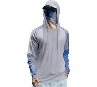 Camiseta UV Hombre, Rashguard, Deporte Protección Solar Montaña con Capucha UPF 50 Outdoor Baño Bañarse Protector Manga Larga Verano Agua Ciclismo Camiseta Manga Larga Hombre, M