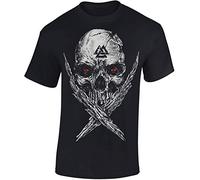 Camiseta: Valknut Skull - Mjolnir Martillo Thor - Vikingo T-Shirt hombre-s y mujer-es - Noruega Norge Norway - Odin Norseman Valhalla Hammer Mjölnir Pagan Metal - Regalo - Viking-s - Vikinga (XL)