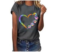 Camiseta Verano Mujer,Carta Casual Mujeres Sueltas O Cuello Corto Blouse T Camisa Tops Manga ImpresióN La Rubia La Mujer