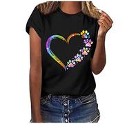 Camiseta Verano Mujer,Carta Casual Mujeres Sueltas O Cuello Corto Blouse T Camisa Tops Manga ImpresióN La Rubia La Mujer