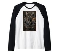 Camiseta vikinga Odin Fenrir Wolf Mitología Nórdica Lobos Camiseta Manga Raglan