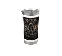Camiseta vikinga Odin Fenrir Wolf Mitología Nórdica Lobos Vaso térmico de acero inoxidable de doble pared