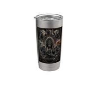 Camiseta vikinga Odin Fenrir Wolf Mitología Nórdica Lobos Vaso térmico de acero inoxidable de doble pared