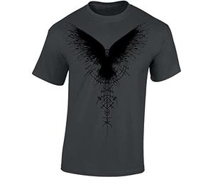 Camiseta Vikinga para Hombre, Diseño de Cuervo Sombrío, Ropa Vikinga, Gris-Shadowrabe, XXL