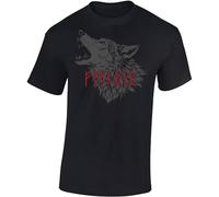 Camiseta vikinga para hombre | Fenrir - Fenriswolf | Viking Shirt Hombre, Negro , 4XL Grande Extra alto