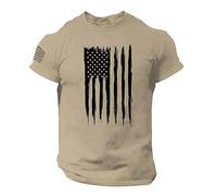 Camiseta vintage con estampado de bandera americana para hombre, camisetas de manga corta para el 4 de julio, camisetas de manga corta que absorben la humedad, camisetas de verano con cuello redondo