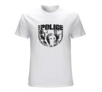 Camiseta vintage de algodón para hombre, diseño de The Police Band, Blanco, M