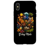 Camiseta Vintage de Australia G'day Mate con Canguro y Koala Carcasa para iPhone X/XS