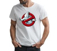 Camiseta Vintage de Cazafantasmas de los 80, en 4 Colores y Tallas de la S a la XXL, Gris (FR/ES, Letras, L, Regular, Regular, Blanco)