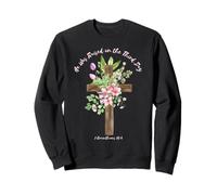Camiseta vintage de cruz floral con versículo bíblico de Pascua 1 Corintios Sudadera