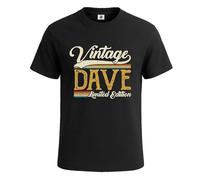 Camiseta vintage de edición limitada de Dave para hombre, diseño de broma divertida, camiseta negra, XL