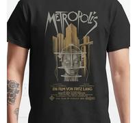 Camiseta Vintage "" de Fritz Lang 1925 para Hombres - Estilo Retro de Ciencia Ficción con Póster , Texto en Alemán de , Ropa Casual para Fans , Manga Corta y Cuello , Lavable a Máquina