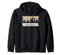 Camiseta Vintage de Katmandú. Camiseta de la Bandera de Nepal del Himalaya nepalí Sudadera con Capucha